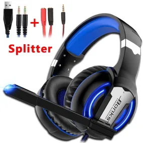 Gaming Headset with Base Stereo for PS4, Mobile Headset, XBox One, Nintendo Switch and PC