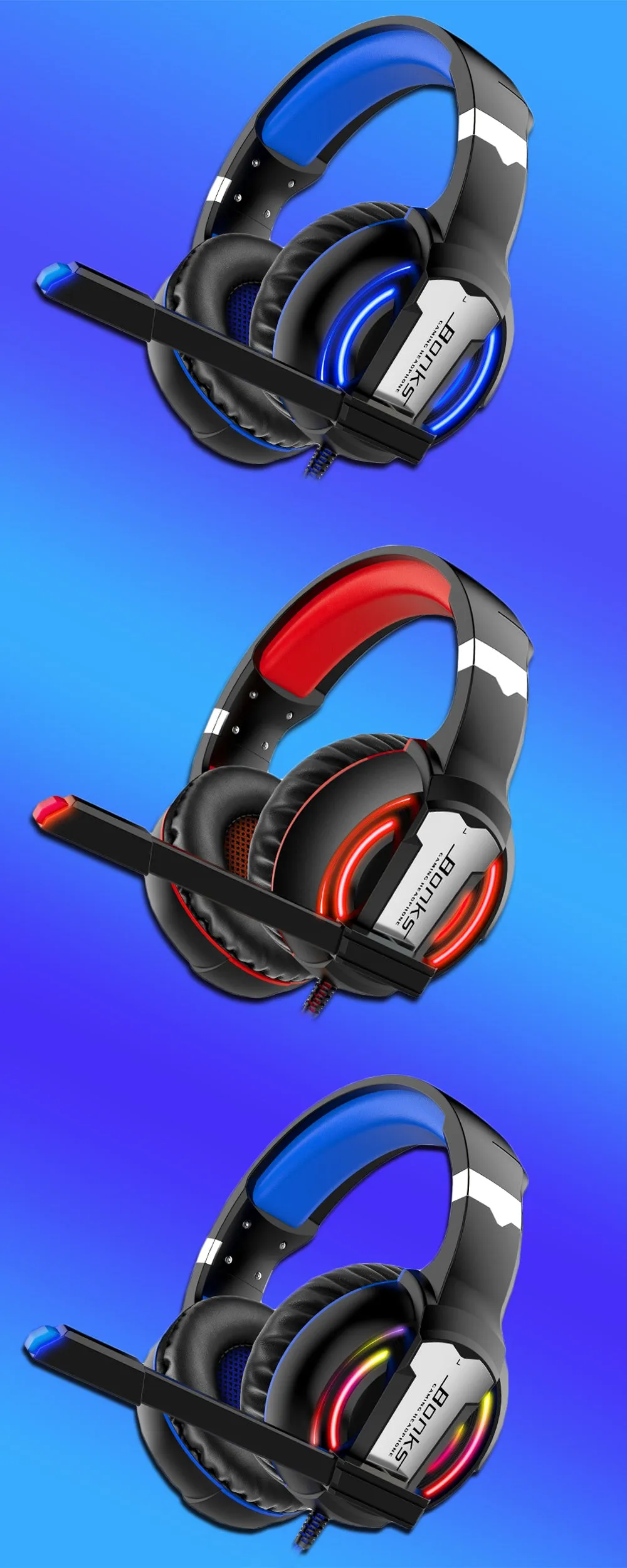 Gaming Headset with Base Stereo for PS4, Mobile Headset, XBox One, Nintendo Switch and PC