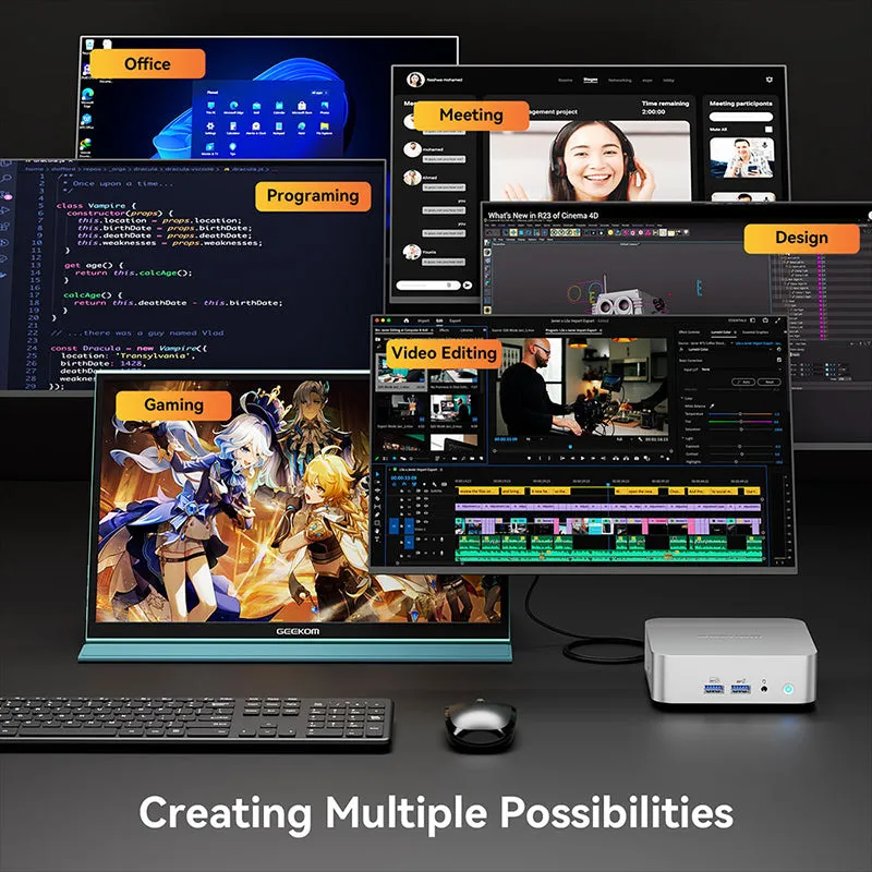 GEEKOM A8 Gaming Mini PC AMD Ryzen 7