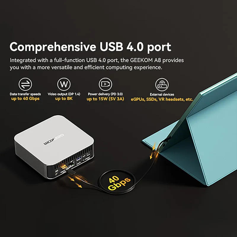 GEEKOM A8 Gaming Mini PC AMD Ryzen 7
