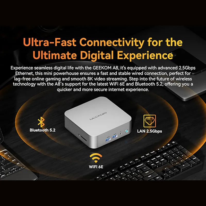 GEEKOM A8 Gaming Mini PC AMD Ryzen 7