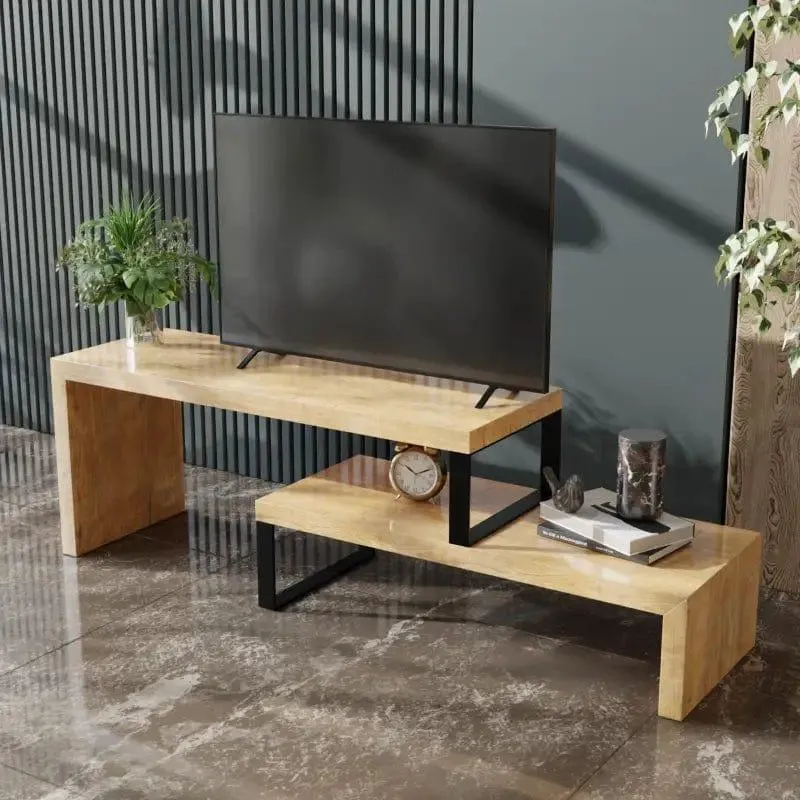 Hailey TV Unit With Storage Space in Large Size in Wooden Texture