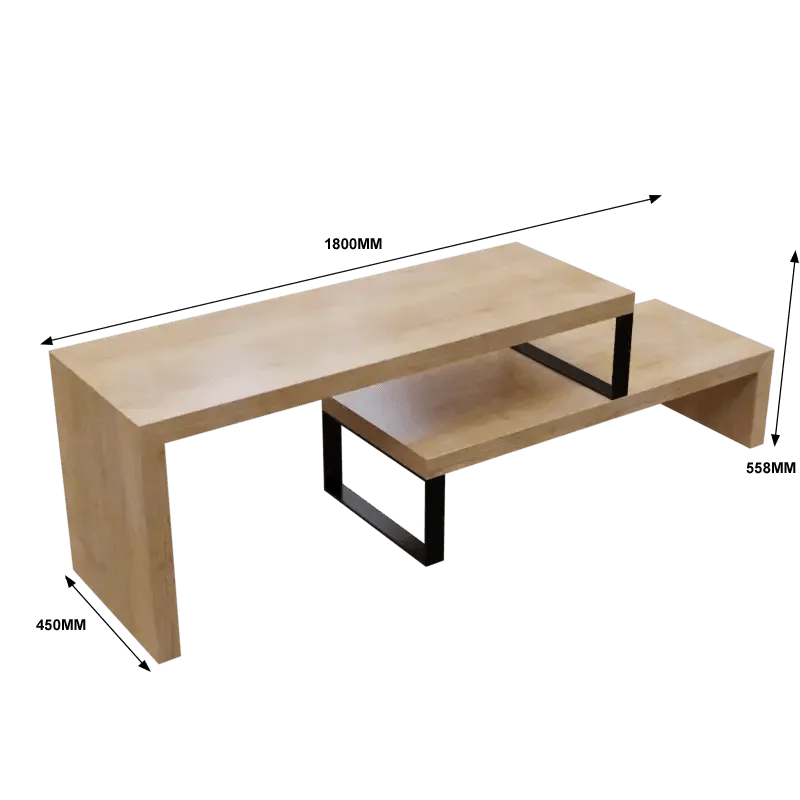 Hailey TV Unit With Storage Space in Large Size in Wooden Texture