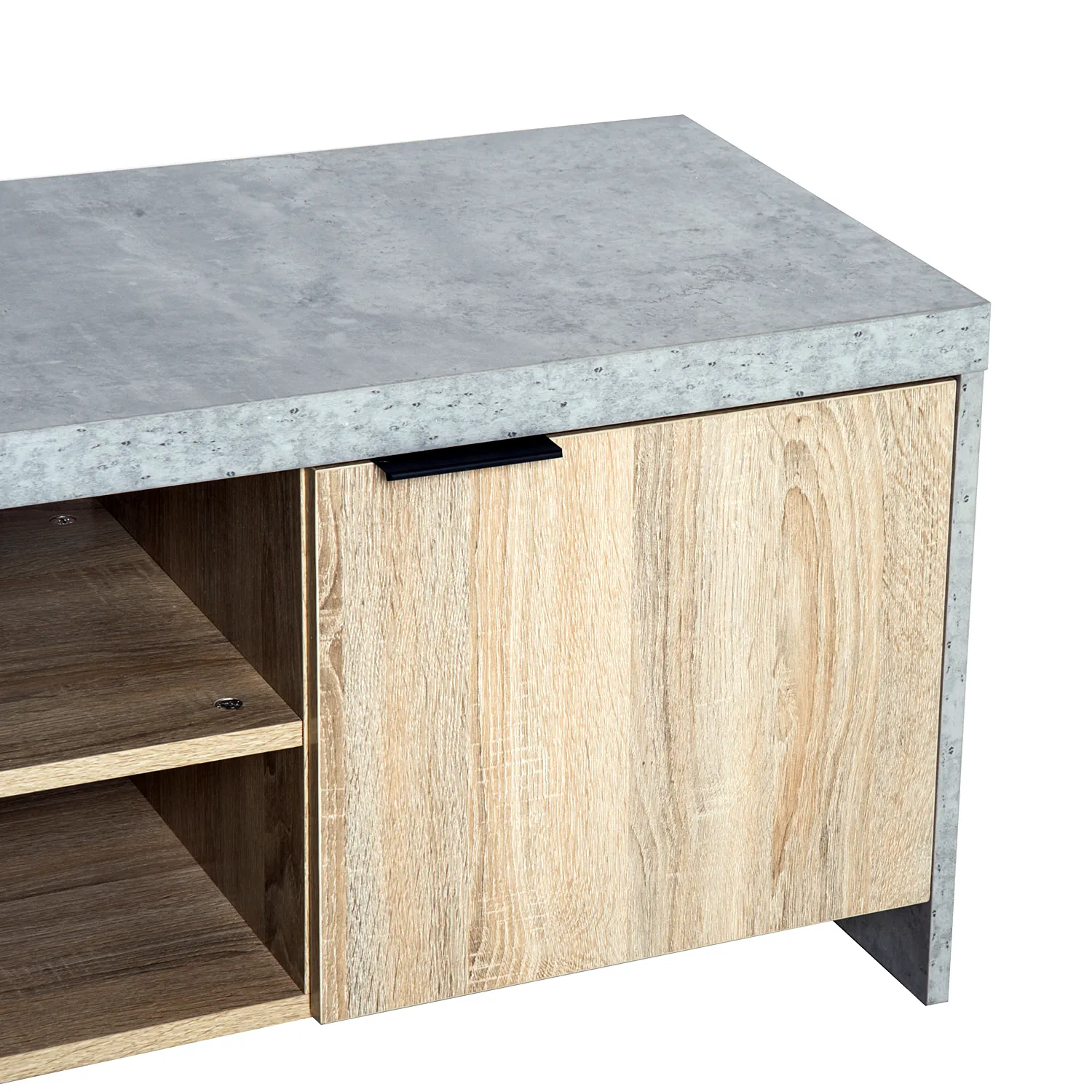 HOMCOM 1.2M Wooden TV Stand Cabinet - Stylish Entertainment Center with Storage for DVD CD - Ideal for Living Room - Fits Up to 50-Inch Flat Screen TV - Grey Finish