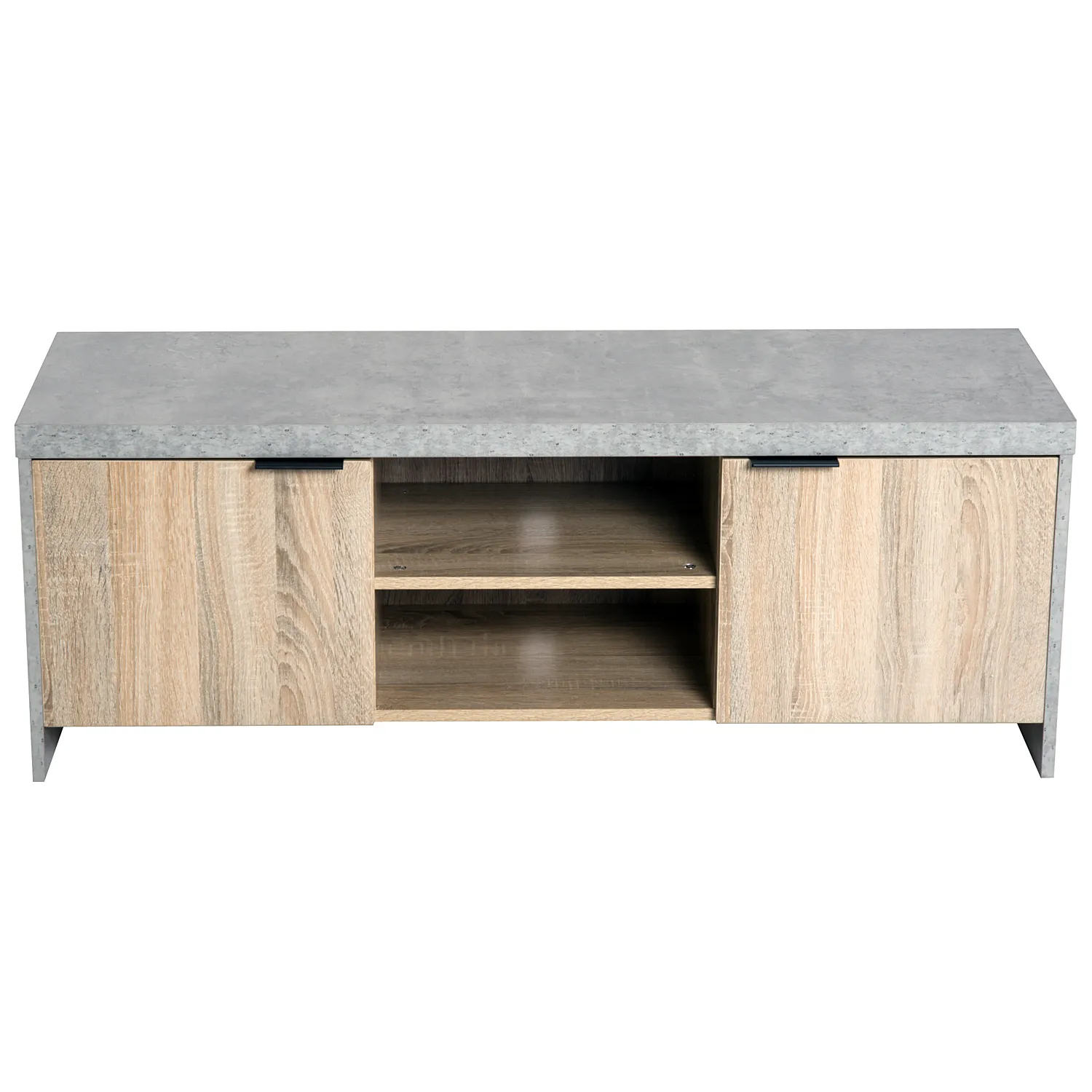 HOMCOM 1.2M Wooden TV Stand Cabinet - Stylish Entertainment Center with Storage for DVD CD - Ideal for Living Room - Fits Up to 50-Inch Flat Screen TV - Grey Finish