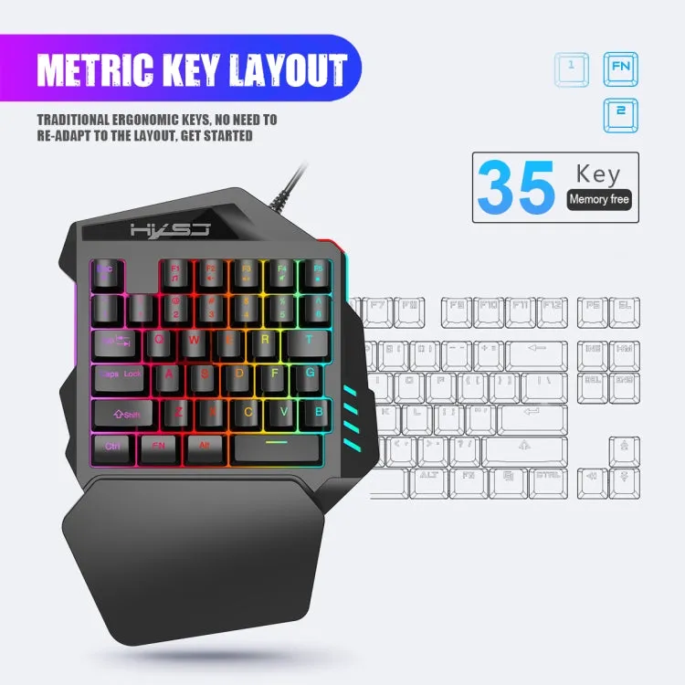 HXSJ P8 V100 J900 Keyboard Mouse Converter   One-handed Keyboard   Programming Gaming Mouse Set