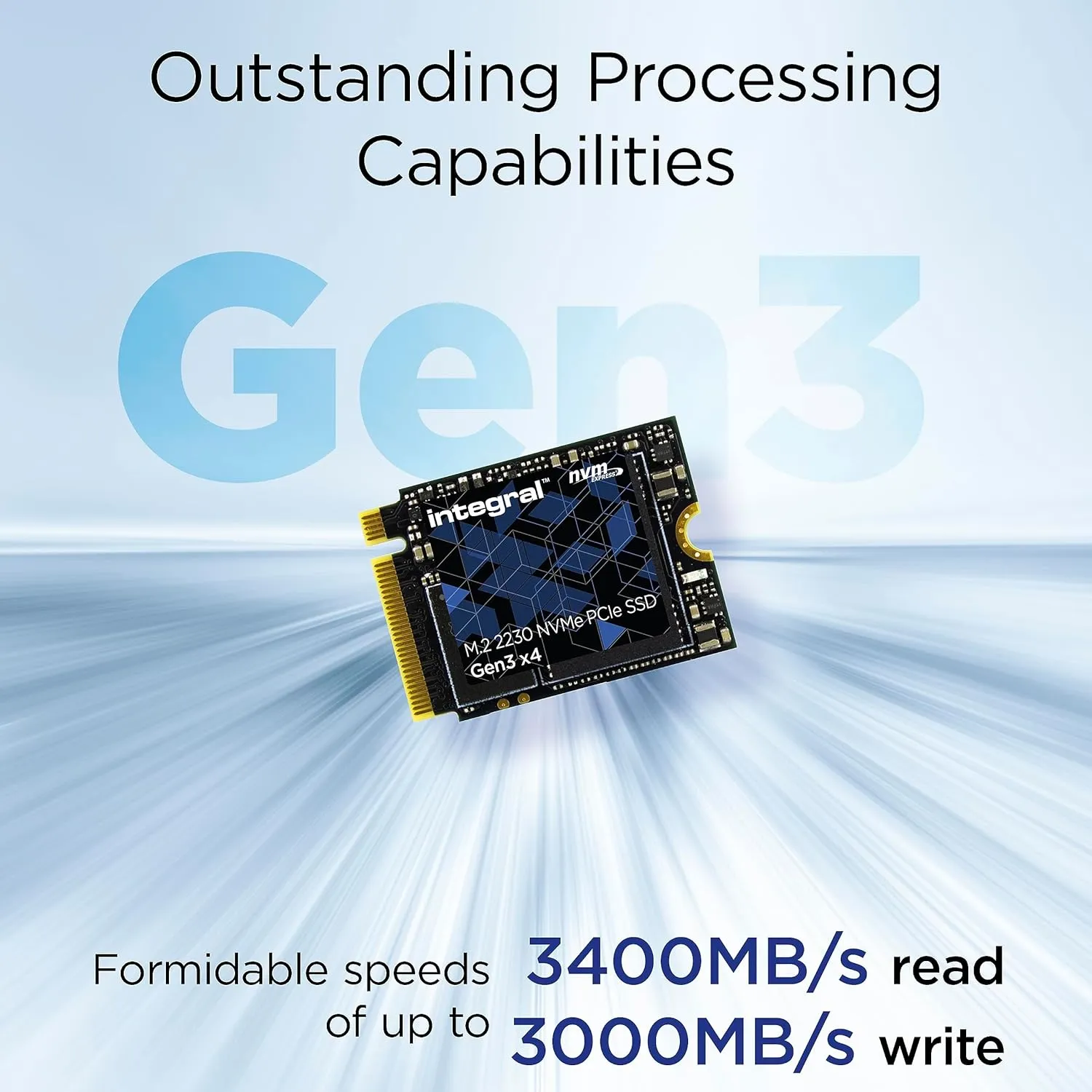 Integral 512GB M.2 NVMe 2230 PCIe Gen3 x4 SSD – READ speed up to 3400MB/s, WRITE speed up to 3000MB/s – Internal Solid State Drive. Valve Steam Deck, Microsoft Surface Pro, PC & laptop compatible