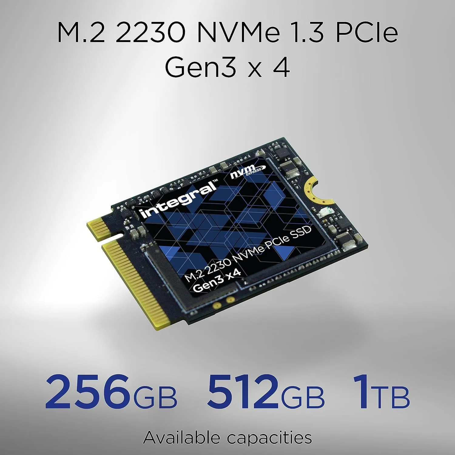 Integral 512GB M.2 NVMe 2230 PCIe Gen3 x4 SSD – READ speed up to 3400MB/s, WRITE speed up to 3000MB/s – Internal Solid State Drive. Valve Steam Deck, Microsoft Surface Pro, PC & laptop compatible