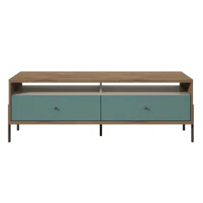 Joy 59" TV Stand with 2 Full Extension Drawers in Blue and Off White