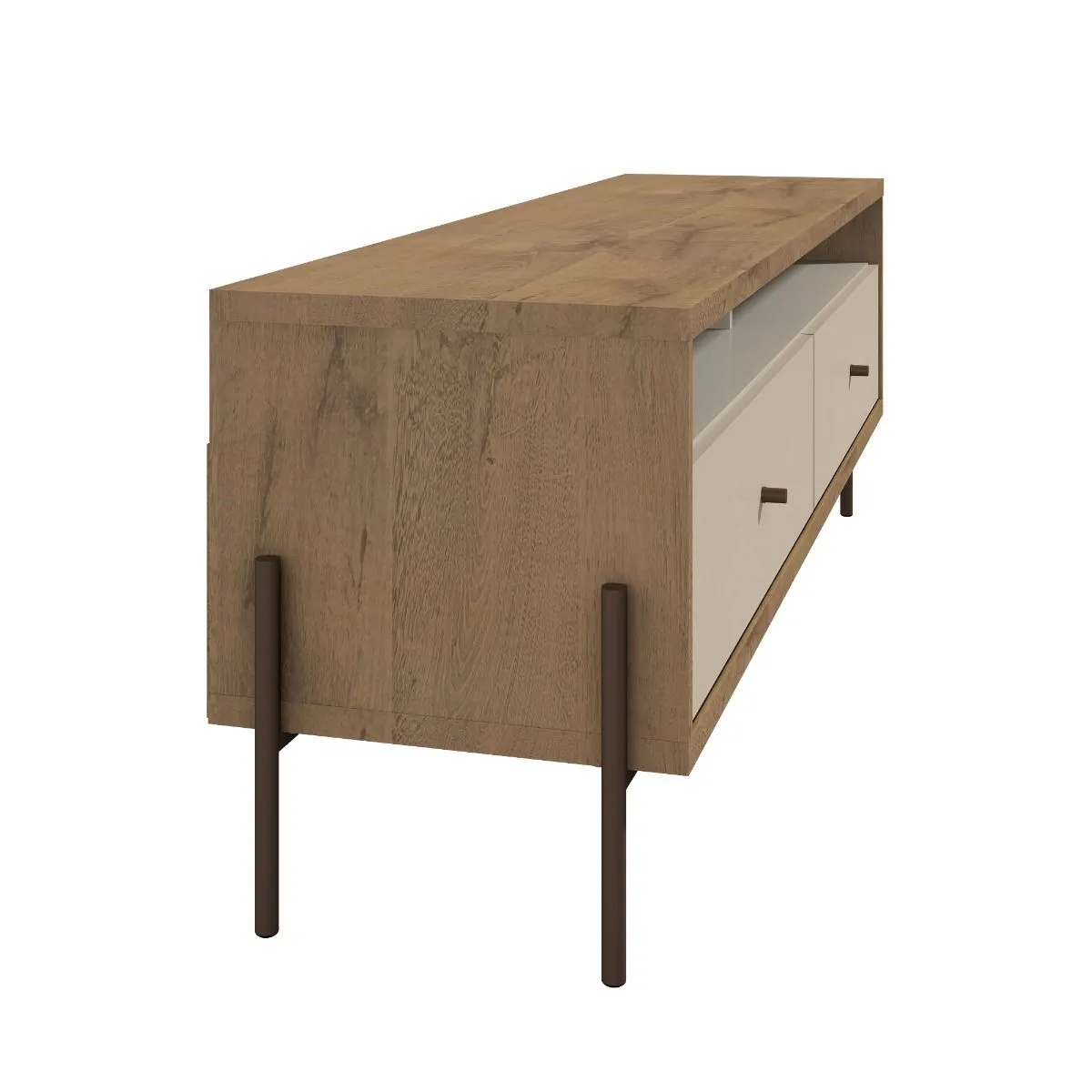 Joy 59" TV Stand with 2 Full Extension Drawers in Off White