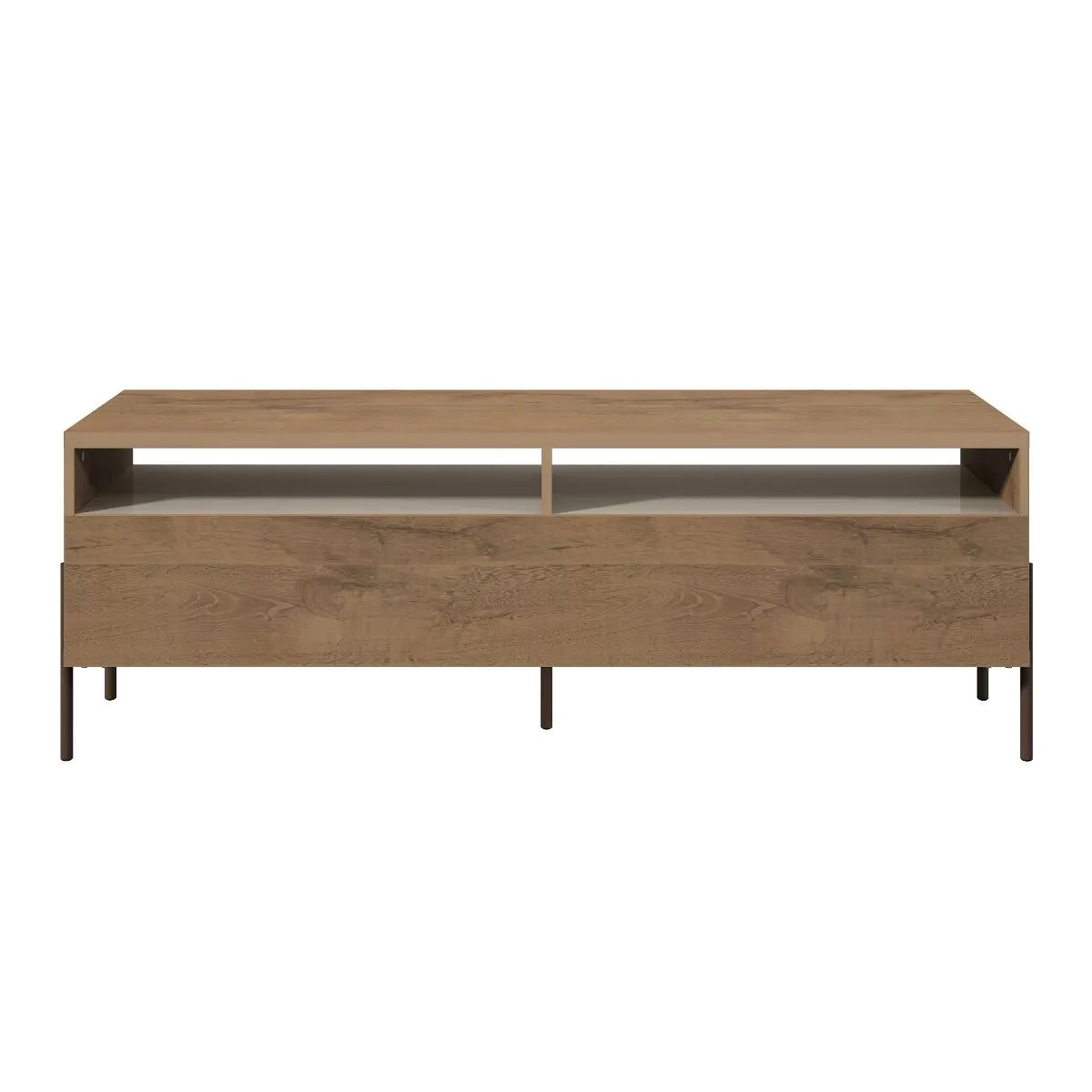Joy 59" TV Stand with 2 Full Extension Drawers in Yellow and Off White