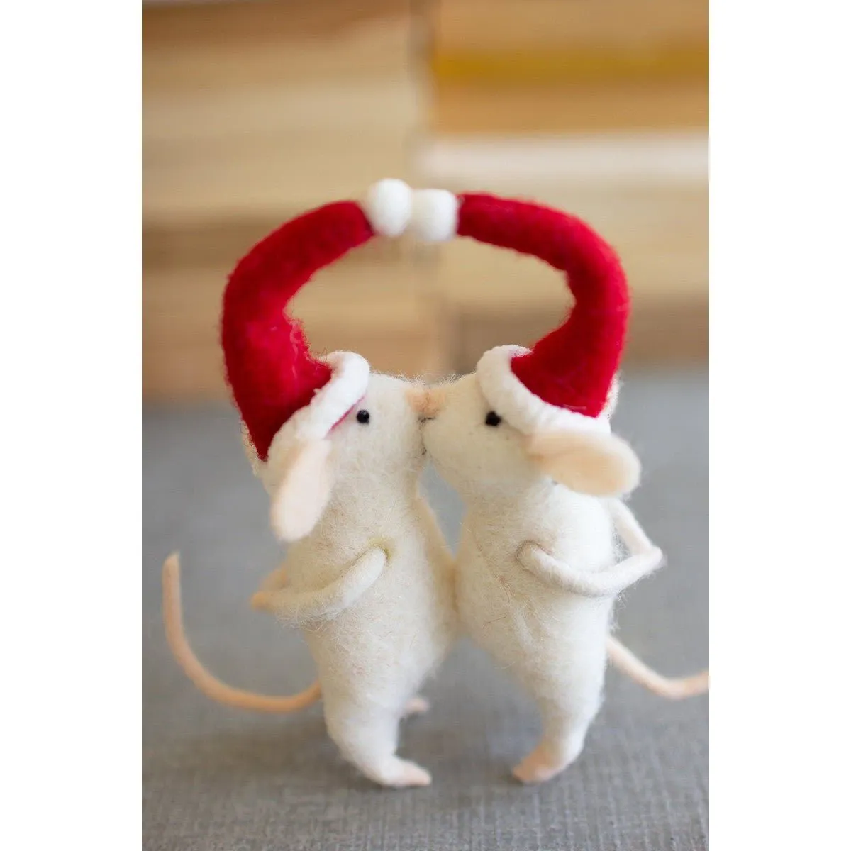 Kalalou kissing felt christmas mice - CHB2288