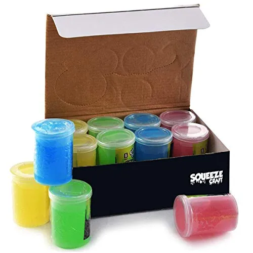 Kicko Glow in the Dark Slime 24 Pack Assorted Neon Colors Birthday Non Toxic