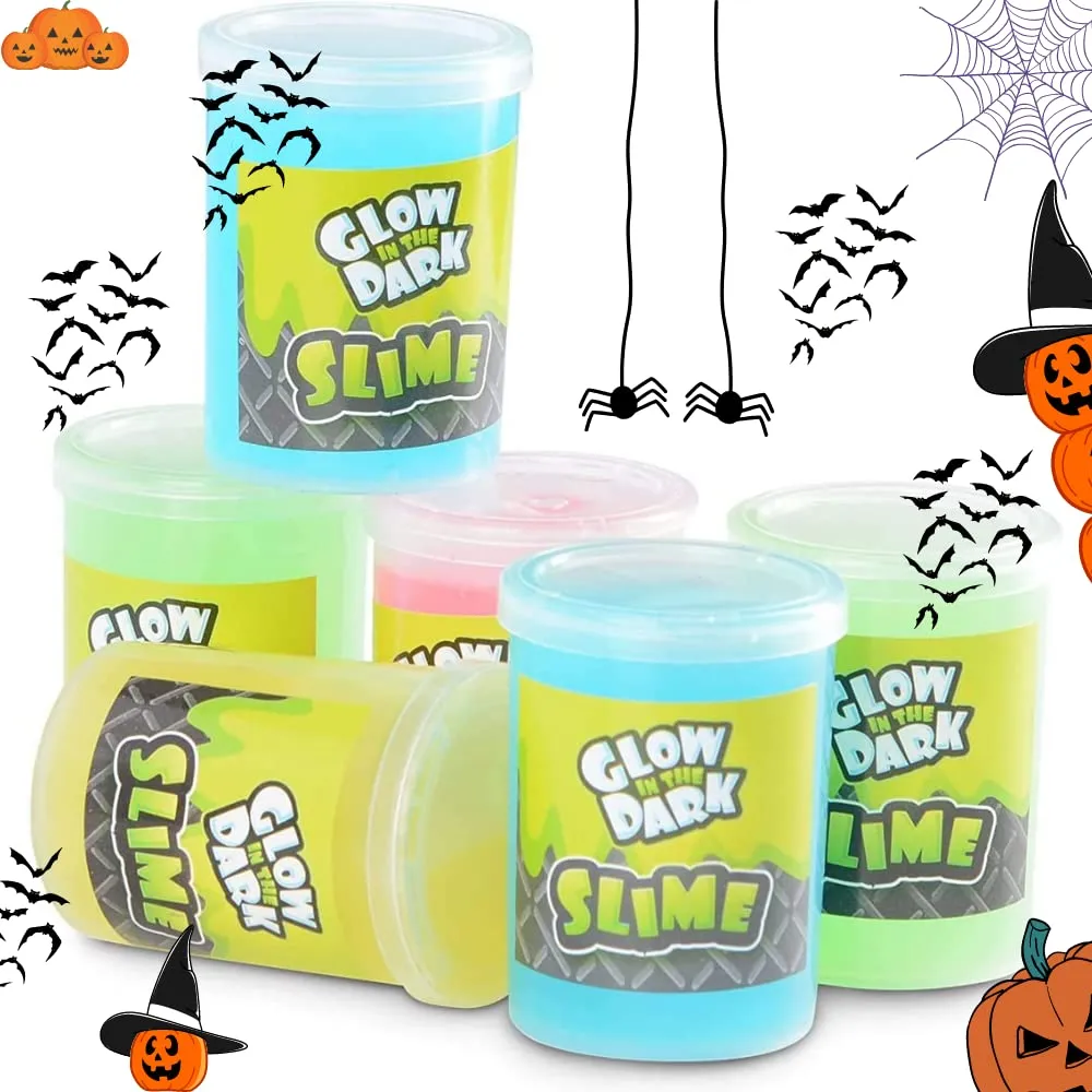 Kicko Glow in the Dark Slime 24 Pack Neon Colors Non Toxic Party Favors