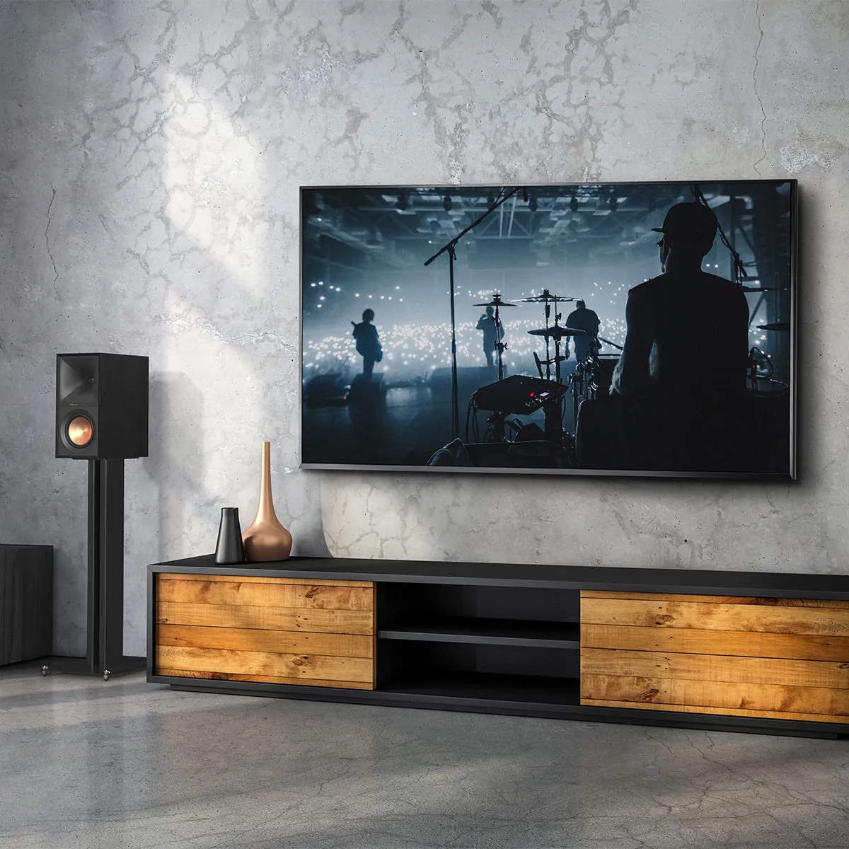 Klipsch R-50PM Powered Bookshelf Speakers with 5.25" Woofers - Pair