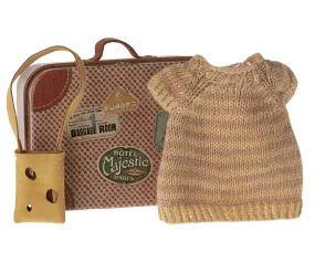 Knitted Dress & Bag in Suitcase, Mouse - Big Sister