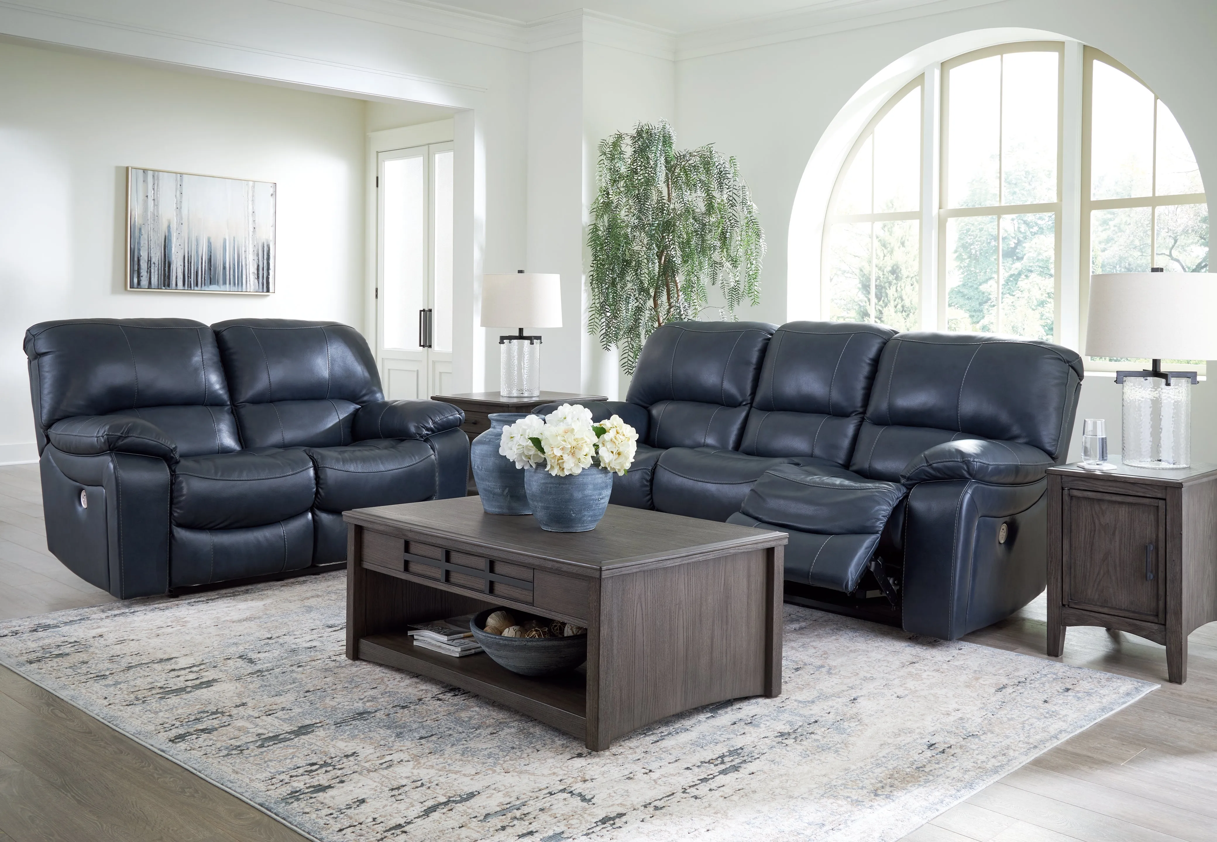 Leesworth Sofa and Loveseat in Ocean