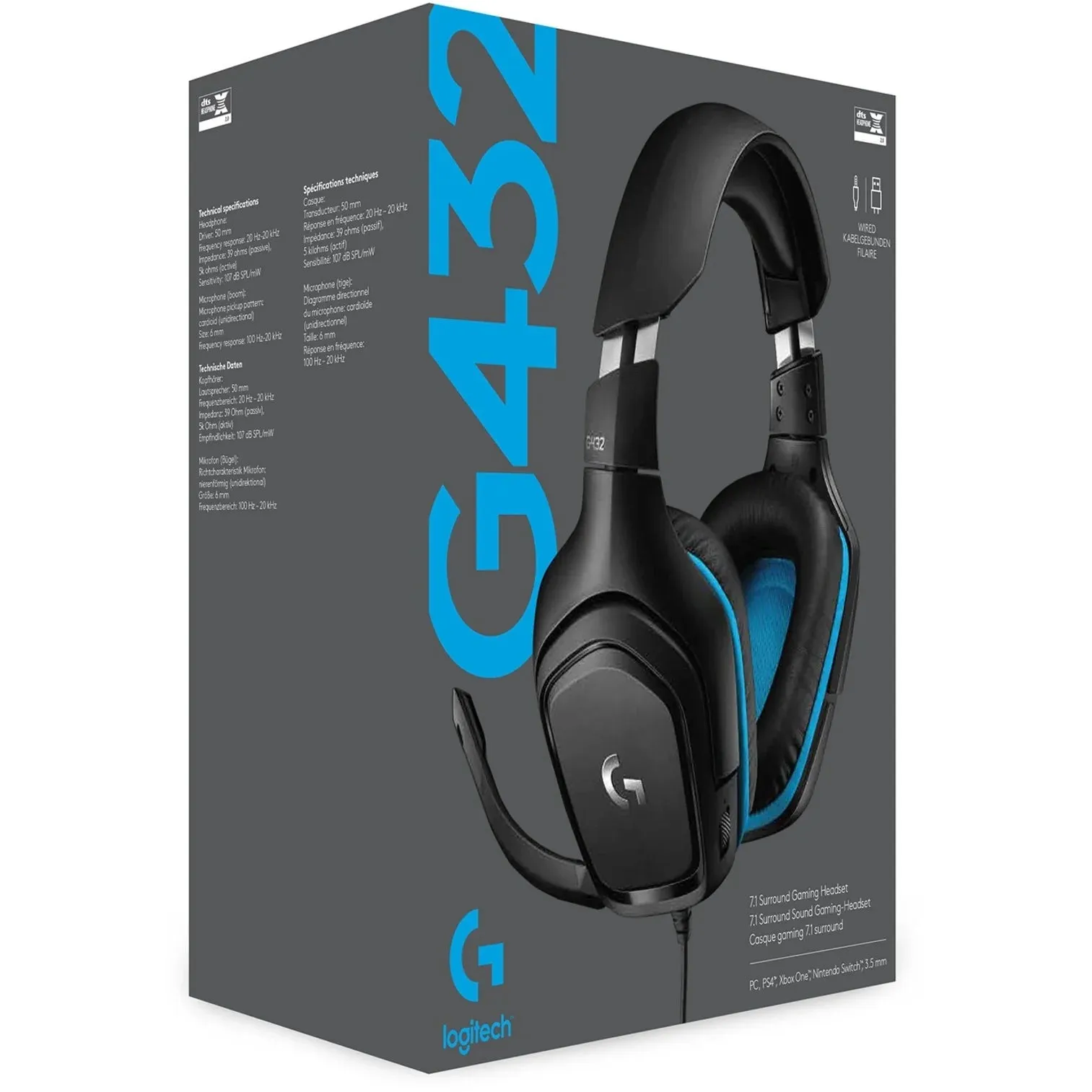 Logitech G432 Gaming Headset - Model Number: 981-000769