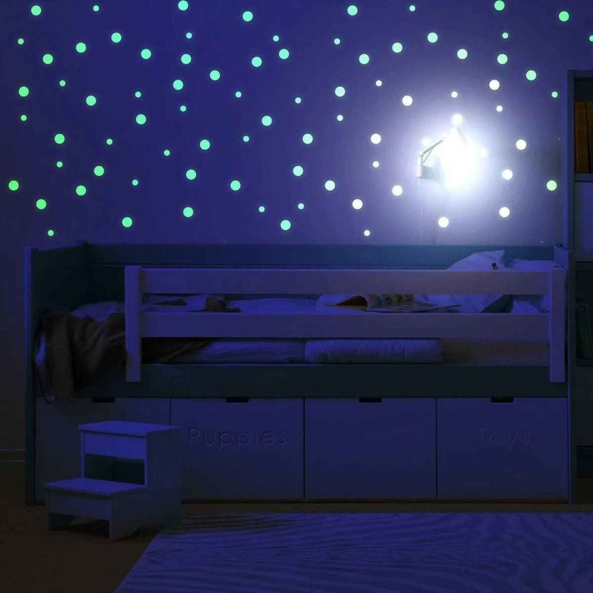 Luminous Cosmic Circle Wall Decals Set - Starry Sky Wall Art Stickers