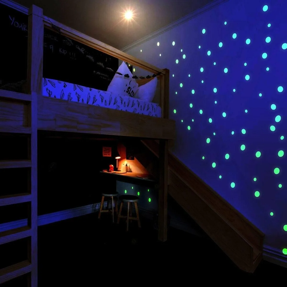 Luminous Cosmic Circle Wall Decals Set - Starry Sky Wall Art Stickers