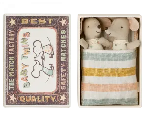 Maileg Baby Mice Twins in a Matchbox