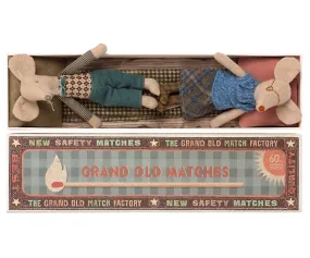 Maileg Grandma and Grandpa Mice in a Long Matchbox