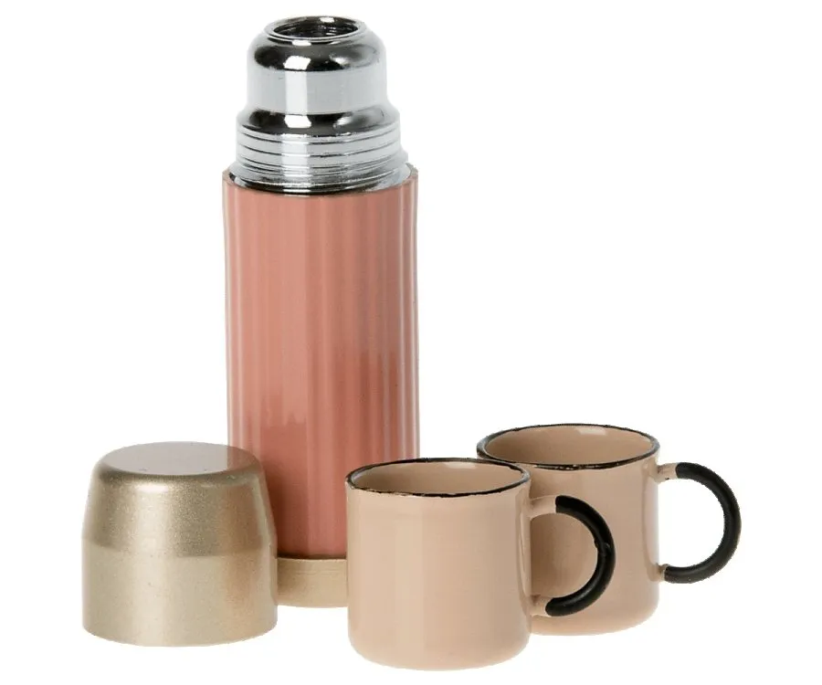 Maileg | Thermos and Cups, Soft Coral