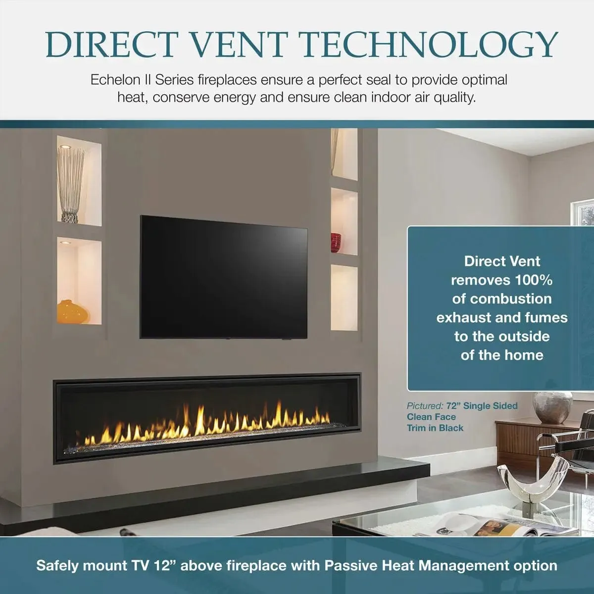 Majestic Echelon II See-Through 36" Direct Vent Gas Fireplace ECHEL36STIN-C