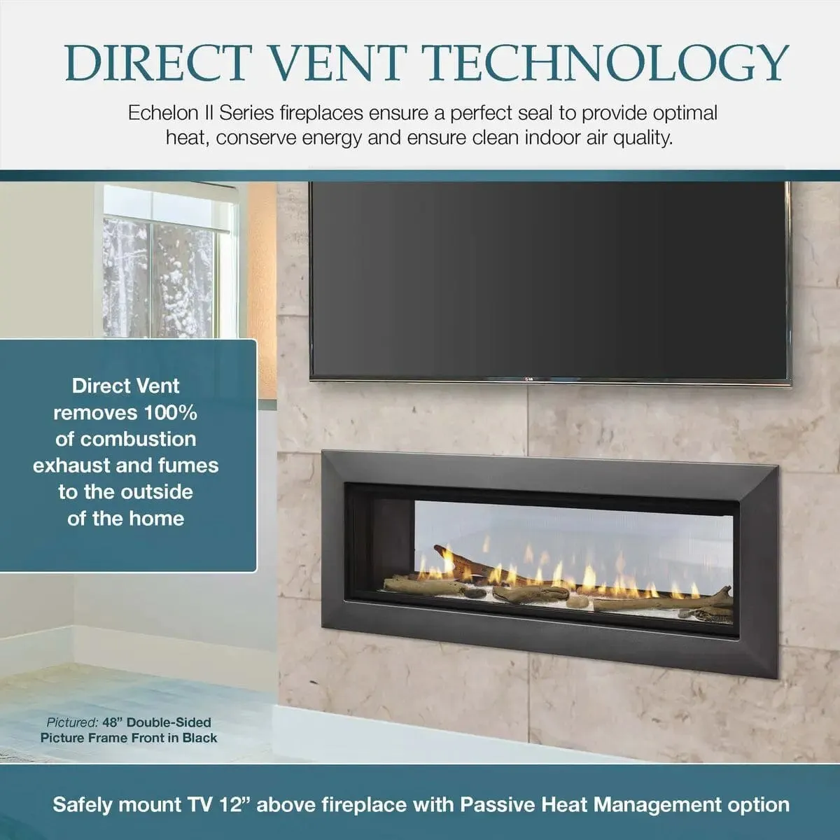 Majestic Echelon II See-Through 36" Direct Vent Gas Fireplace ECHEL36STIN-C