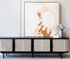 MANGO WOOD & RATTAN TV UNIT BLACK
