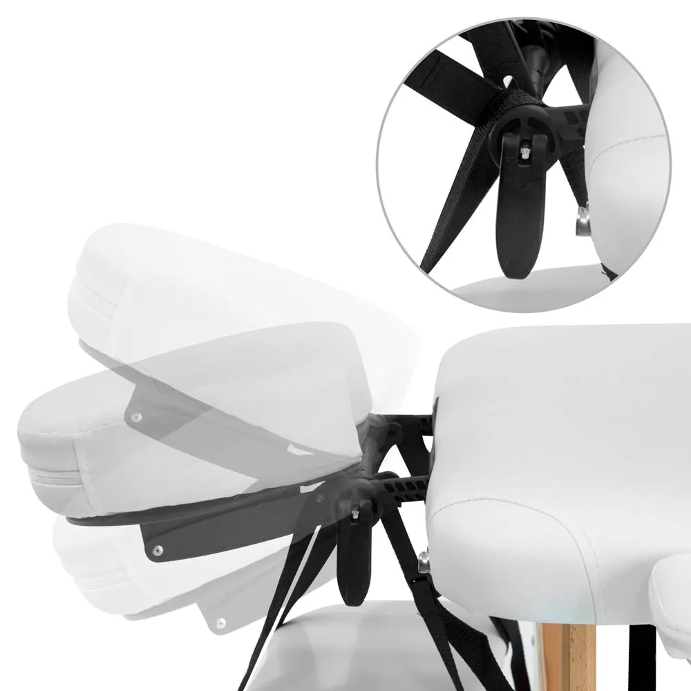 Massage Table 70cm 3 Fold Wooden Portable Beauty Therapy Bed Waxing White