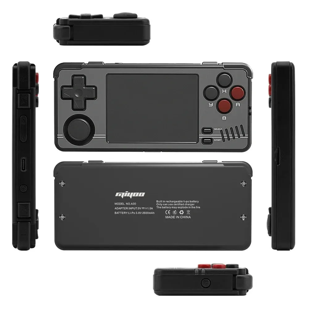 Miyoo A30 Portable Retro Handheld Game Open Source Linux System 2.8 IPS HD Screen 64GB 128GB SD cards