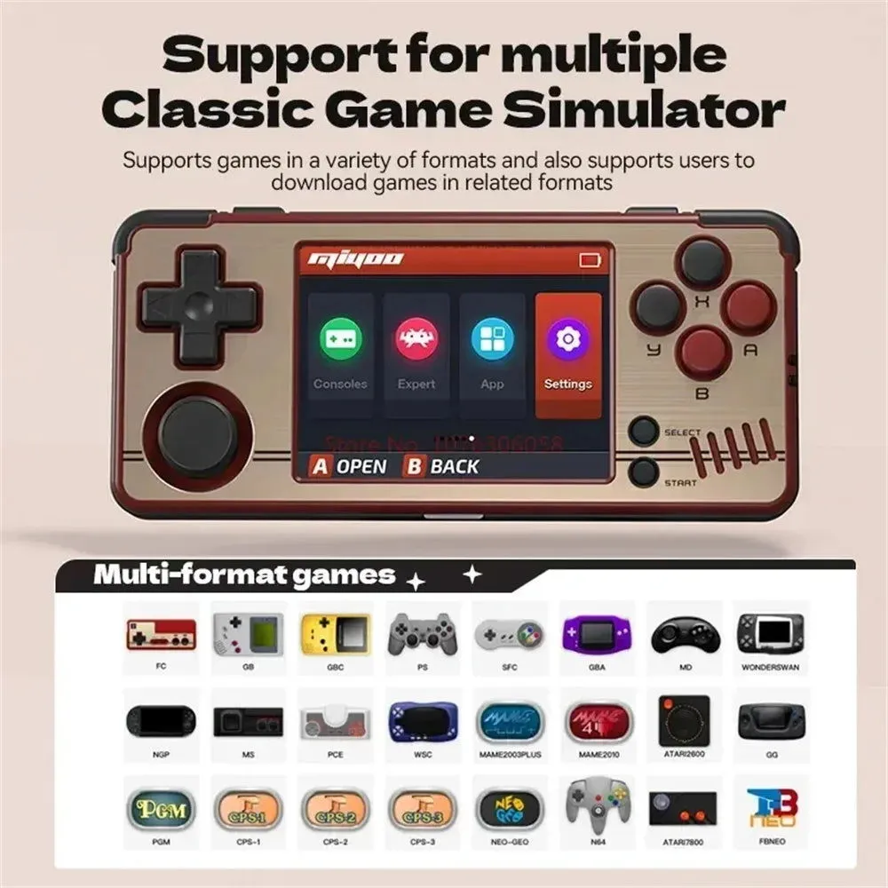 Miyoo A30 Portable Retro Handheld Game Open Source Linux System 2.8 IPS HD Screen 64GB 128GB SD cards