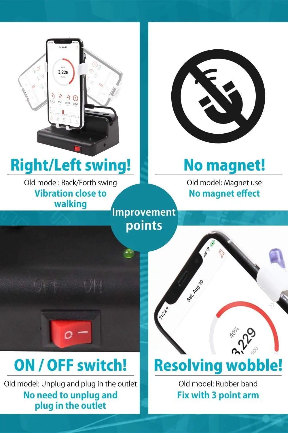 Mobile Phone Shaker Step Emulator USB Powered Suits Android iPhone Earn Steps Accessibility Aid