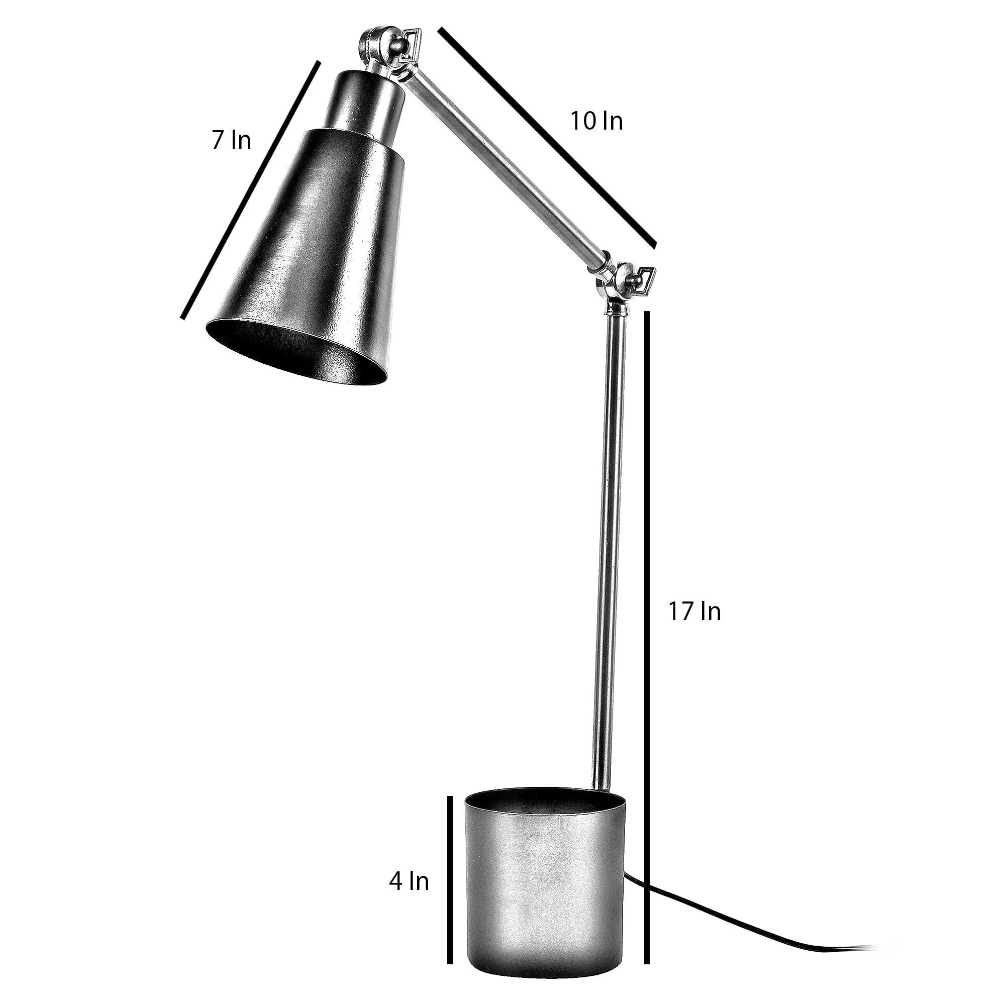 Modern Nordic Wood & Metal Study Lamp With Black Base By Ss Lightings
