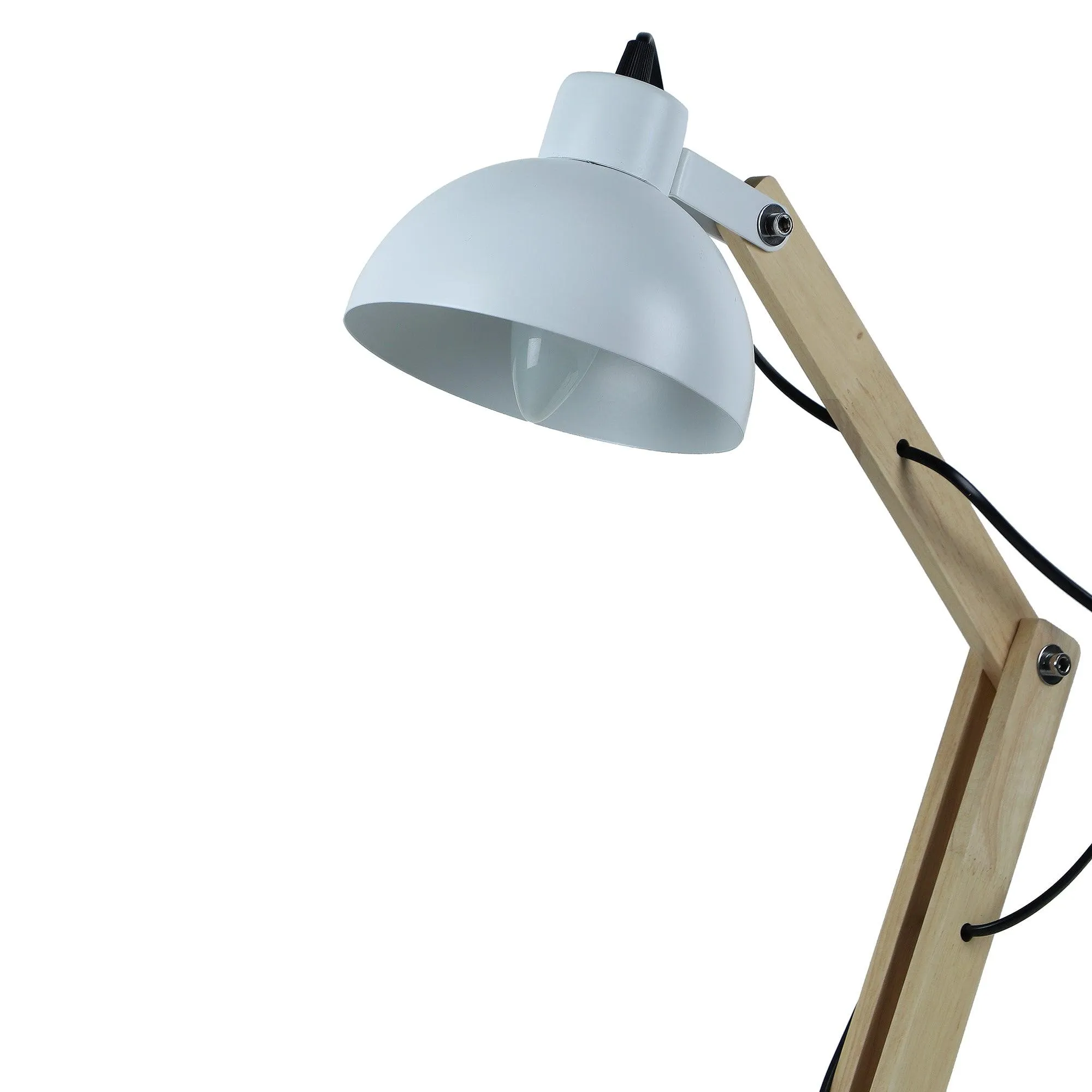 Modern White Study Lamp With Metal Base By SS Lightings