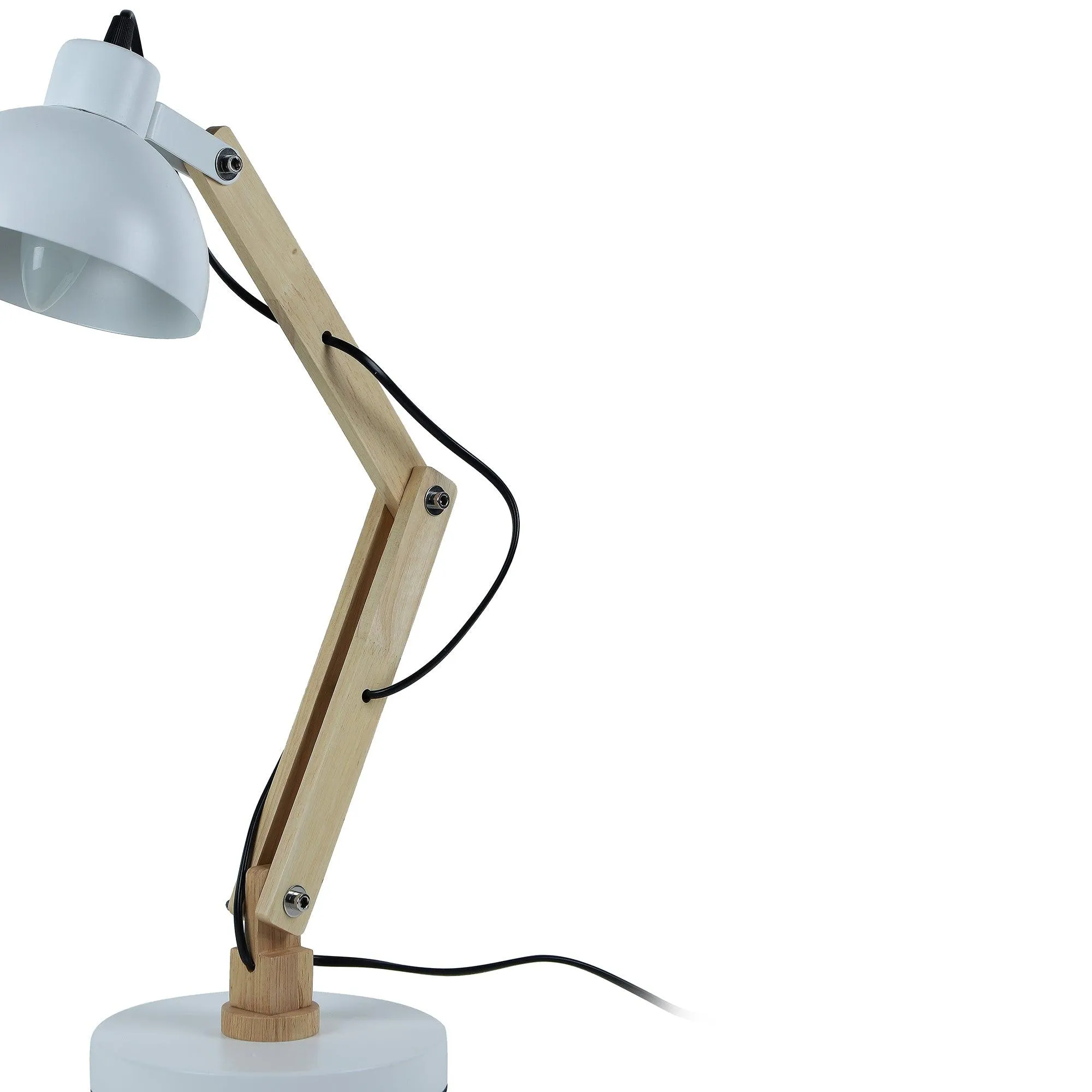 Modern White Study Lamp With Metal Base By SS Lightings