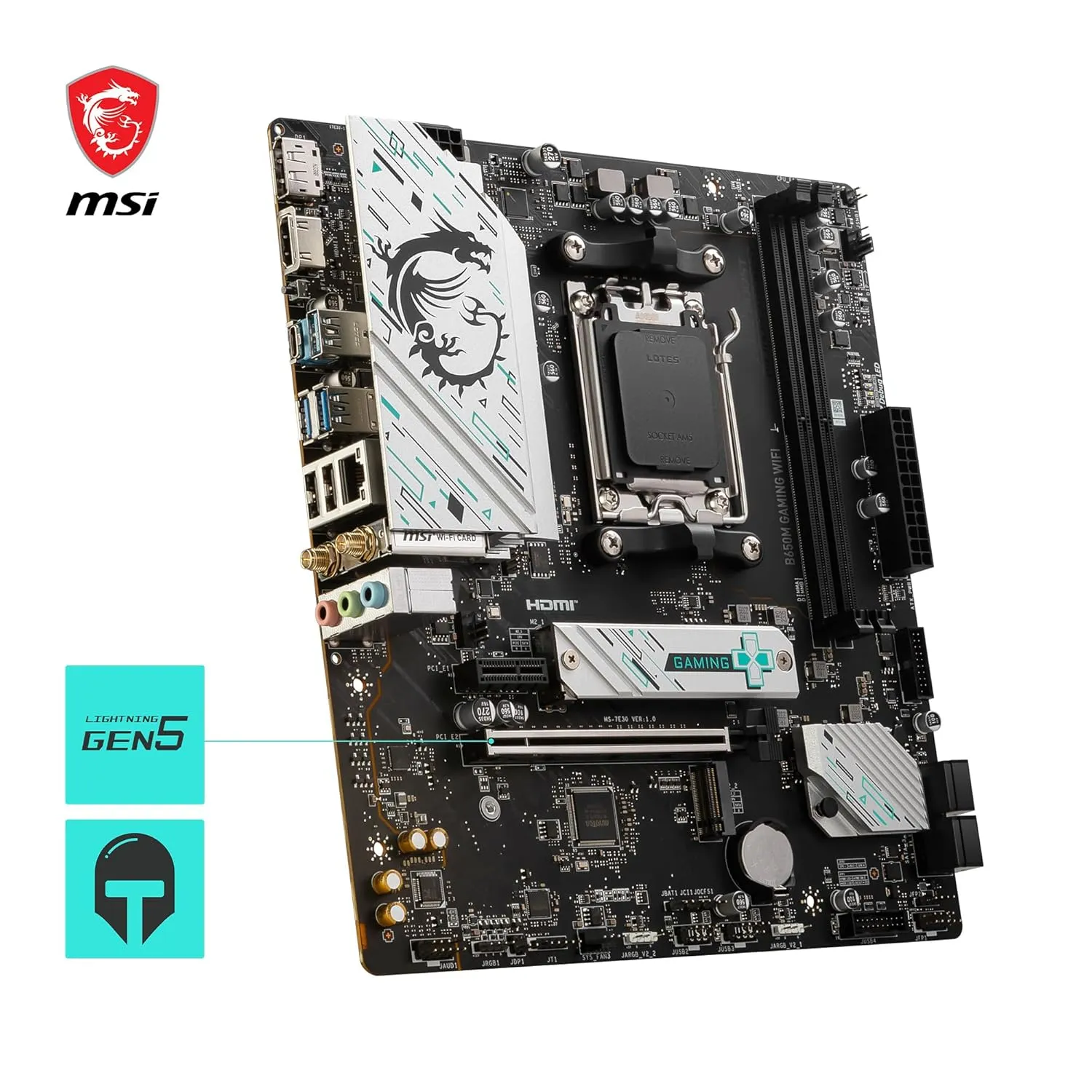 MSI B650M GAMING WIFI Micro ATX (mATX) AMD Gaming Motherboard | AMD AM5 Socket