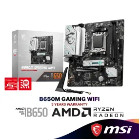 MSI B650M GAMING WIFI Micro ATX (mATX) AMD Gaming Motherboard | AMD AM5 Socket