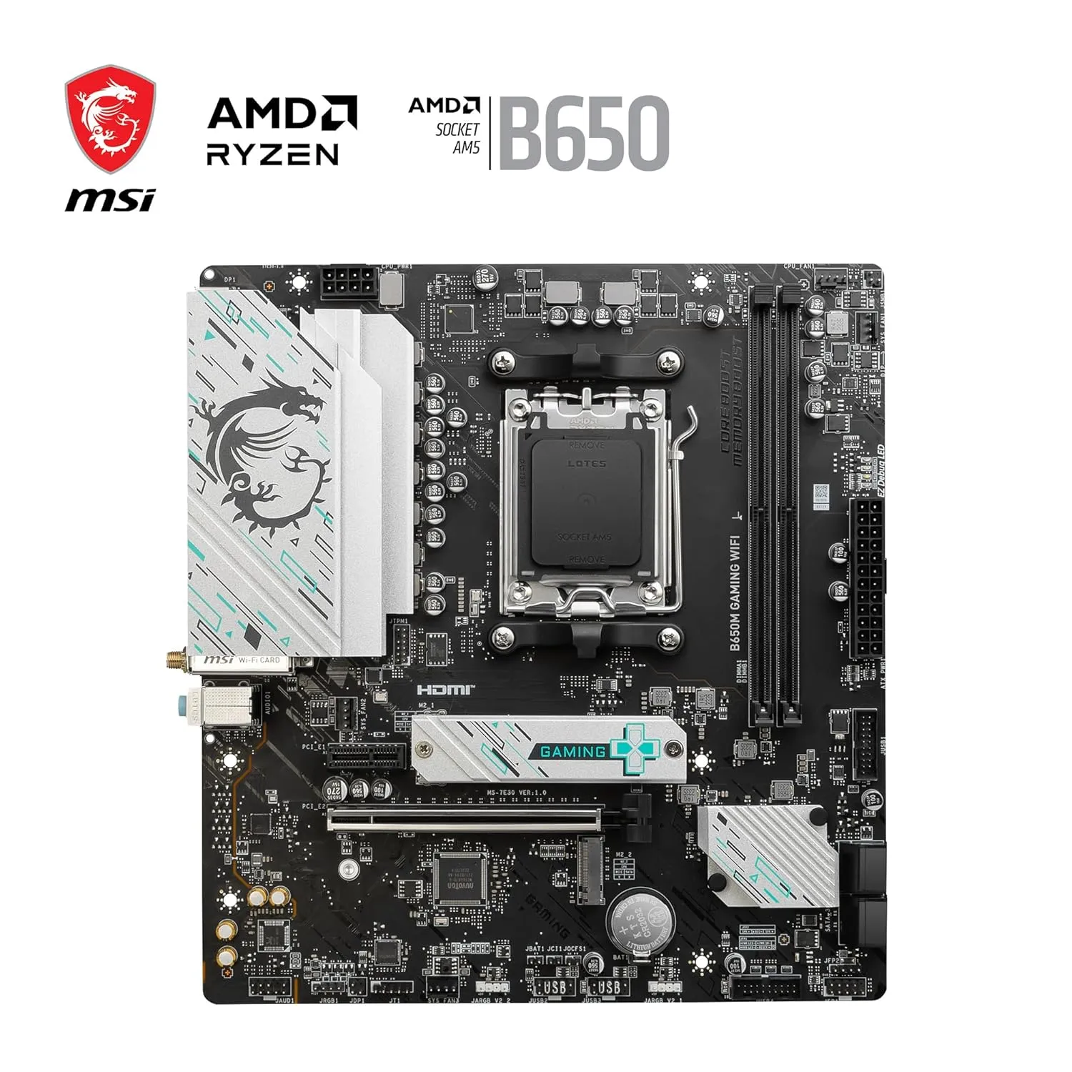 MSI B650M GAMING WIFI Micro ATX (mATX) AMD Gaming Motherboard | AMD AM5 Socket
