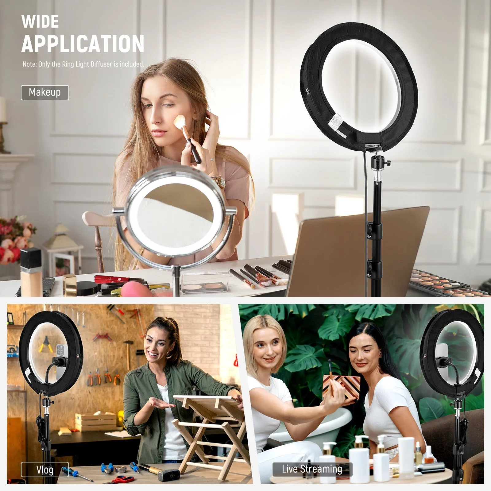 NEEWER NS008 Ring Light Diffuser for RH12B RH12C 12" Ring Light