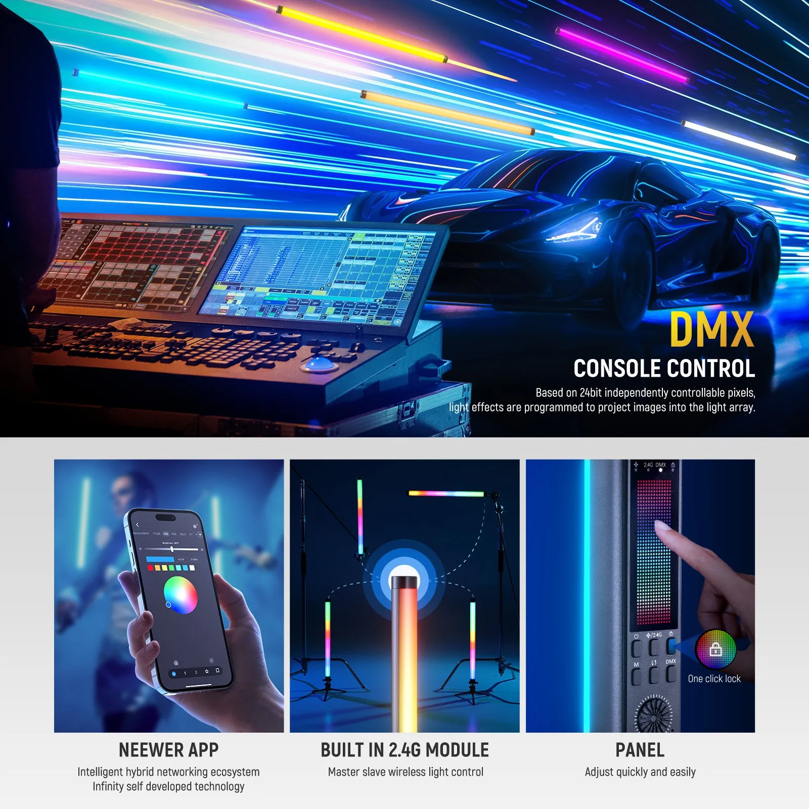 NEEWER TL90C 30W RGB LED Tube Light