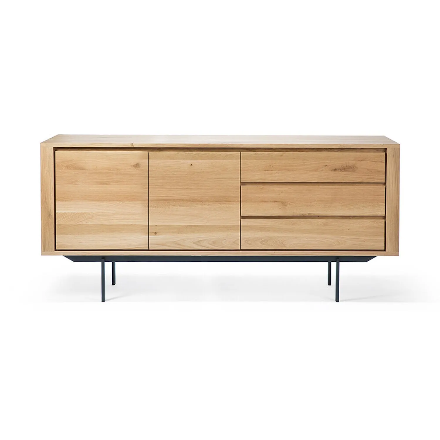 Oak Shadow Sideboard - Black Metal Legs