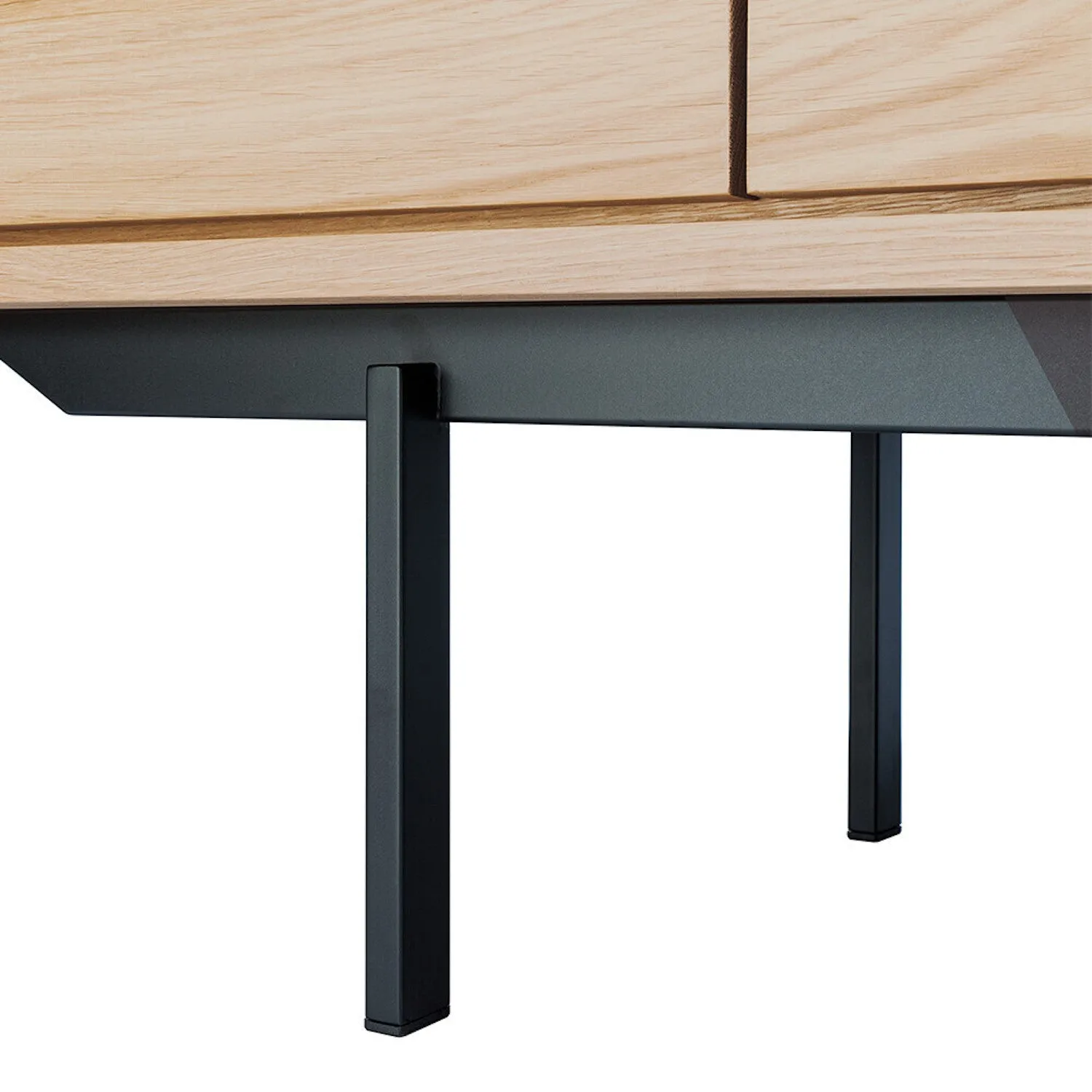 Oak Shadow Sideboard - Black Metal Legs