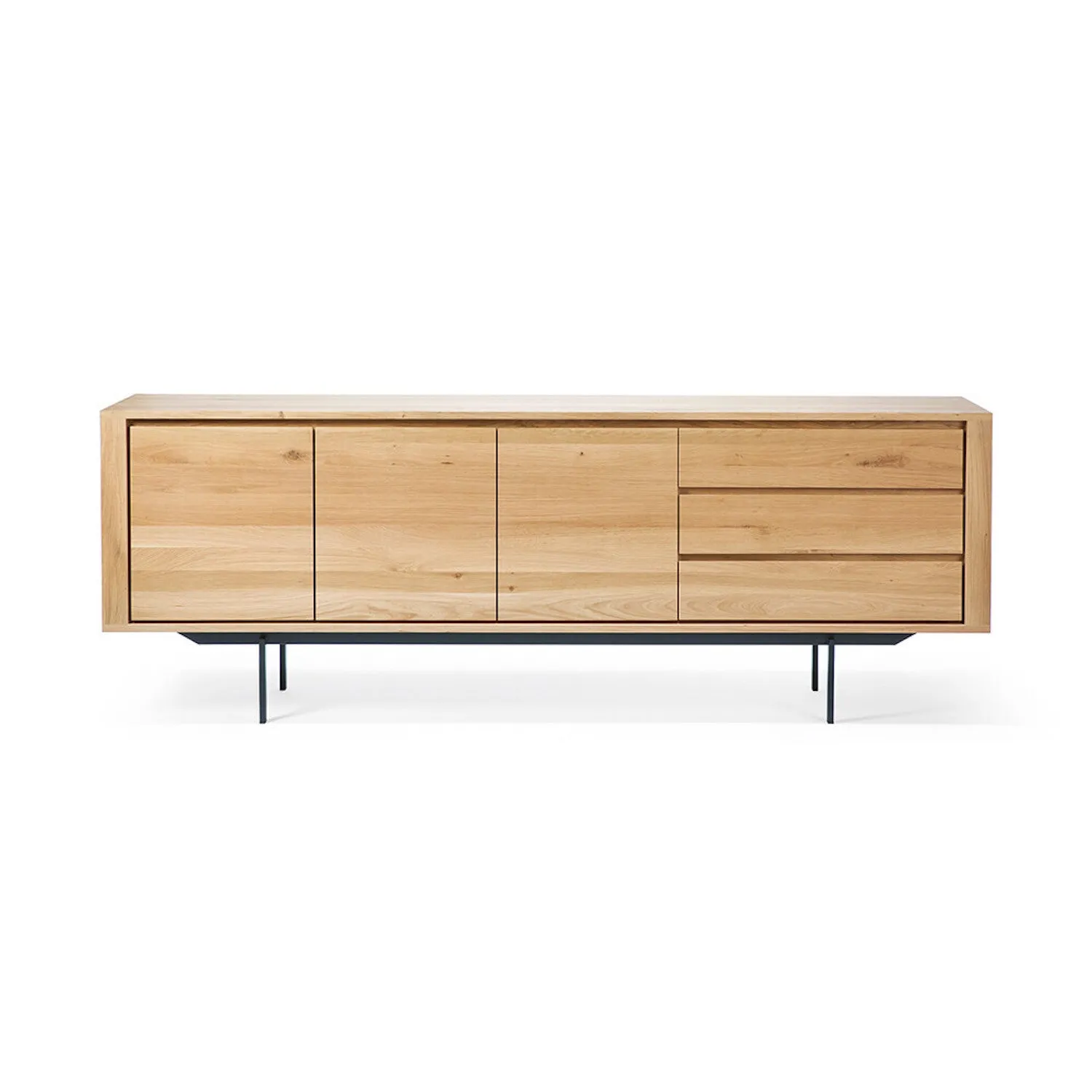 Oak Shadow Sideboard - Black Metal Legs