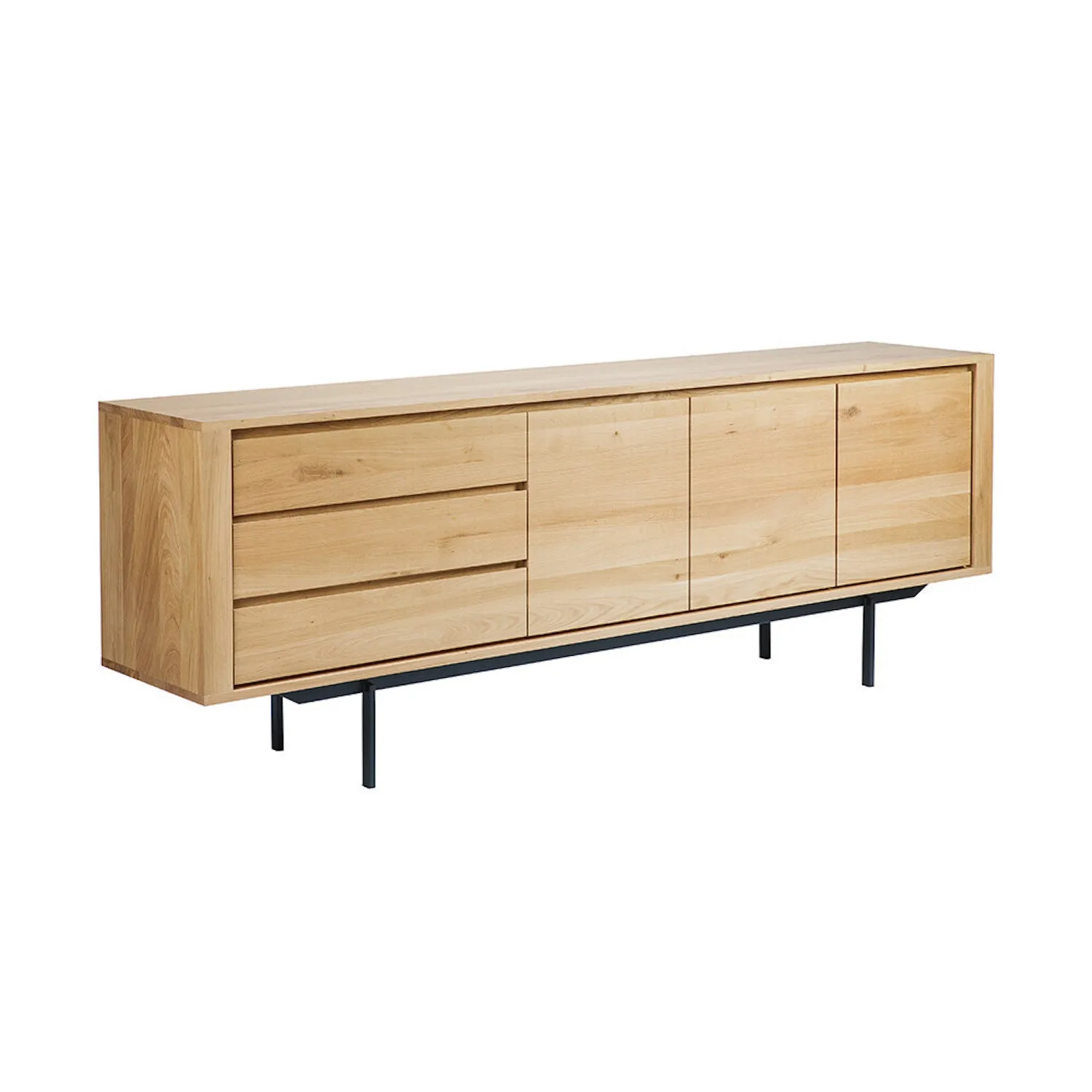 Oak Shadow Sideboard - Black Metal Legs