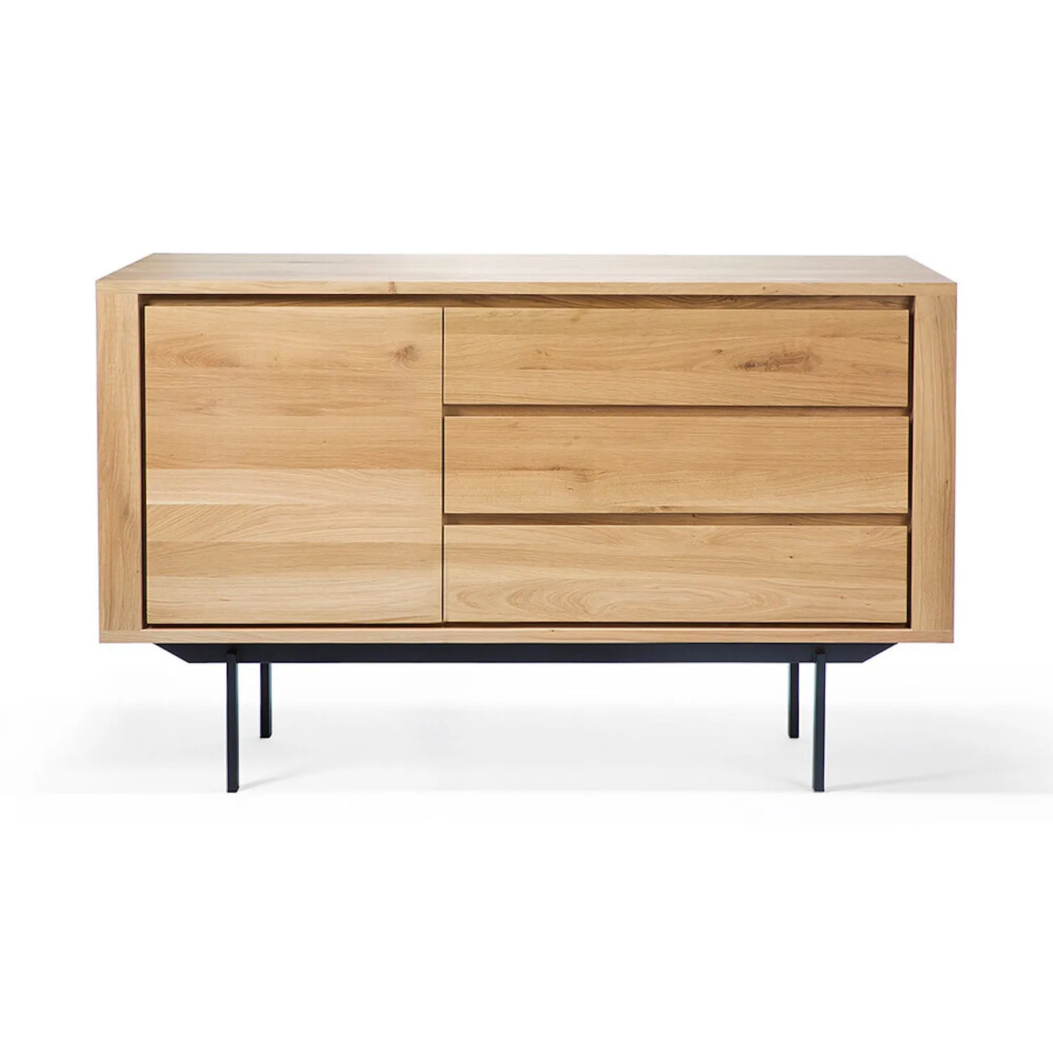 Oak Shadow Sideboard - Black Metal Legs