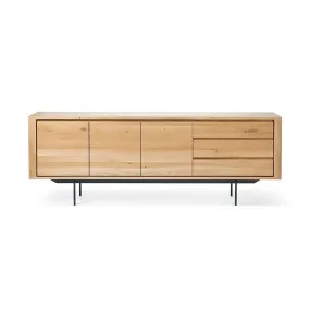 Oak Shadow Sideboard - Black Metal Legs