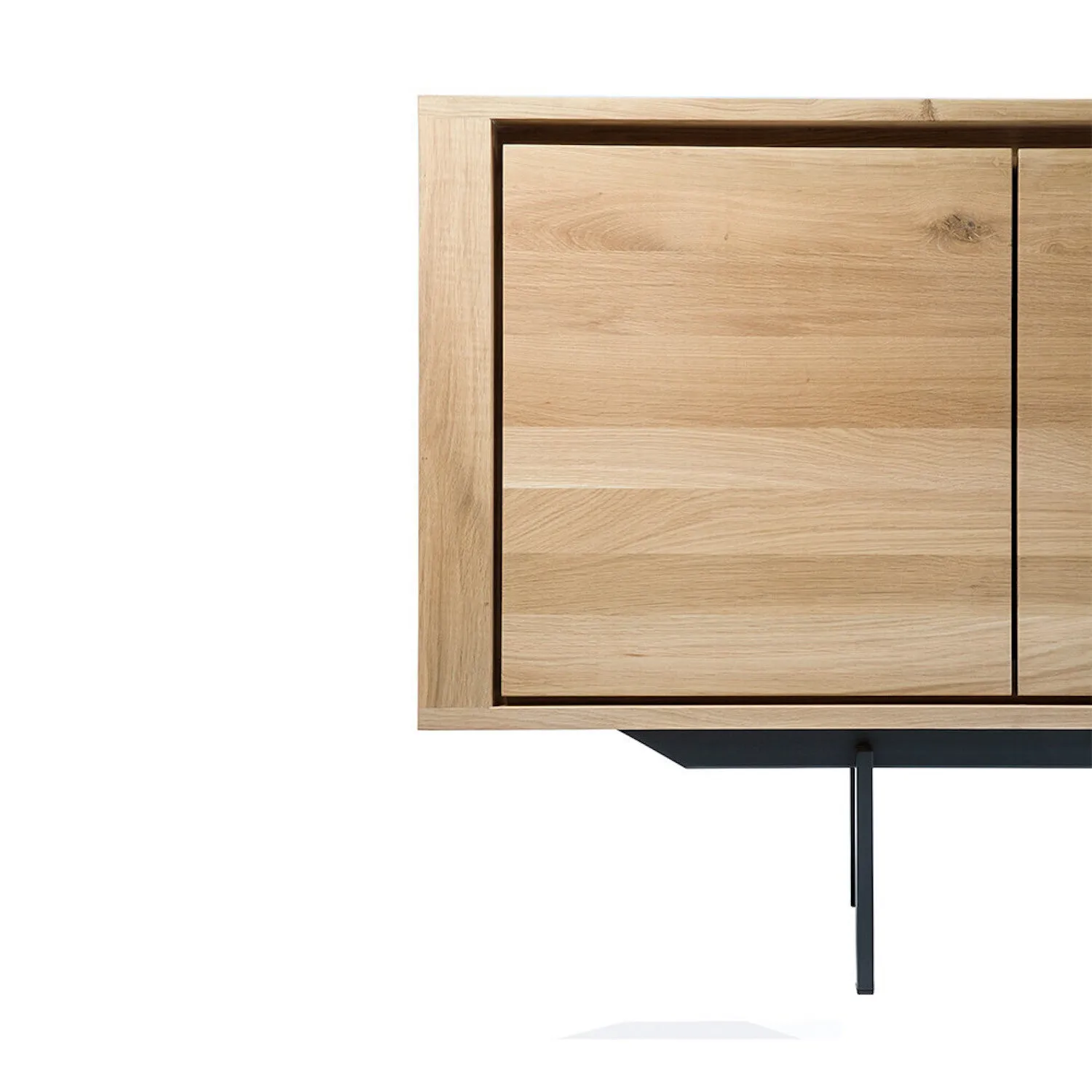 Oak Shadow Sideboard - Black Metal Legs
