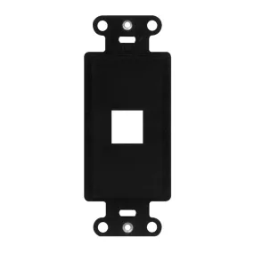 On-Q Decorator Wall Plate insert, 1-Port Keystone Jack, Black